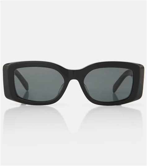 celine triomphe xl sunglasses|Triomphe XL 01 rectanngular sunglasses in black .